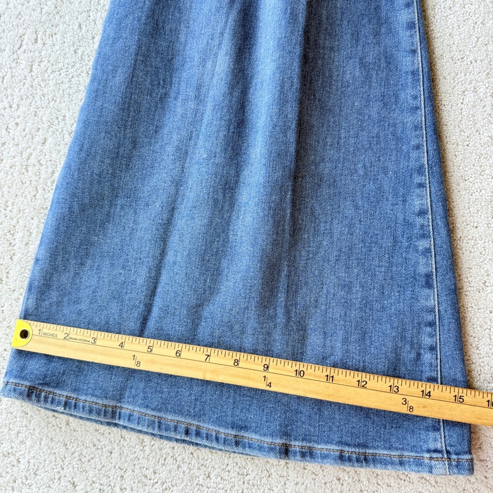 Pilcro Wide Leg Jeans Women 28 Blue High Rise Horsebit Buckle Patch Pockets - Picture 13 of 16